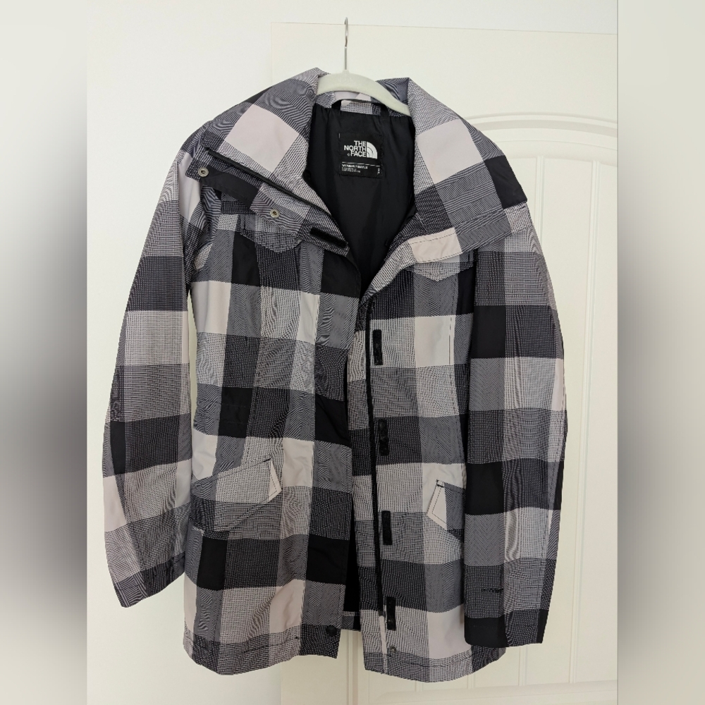 The North Face Lightweight Rain Jacket Women's Black Plaid - Small